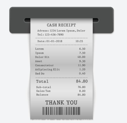 EasyShop thermal receipt